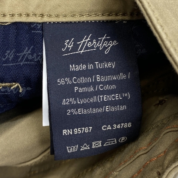 34 Heritage Courage Straight Leg Mid Rise Pants In Khaki Twill Size 30 × 34 NWT - Picture 11 of 16